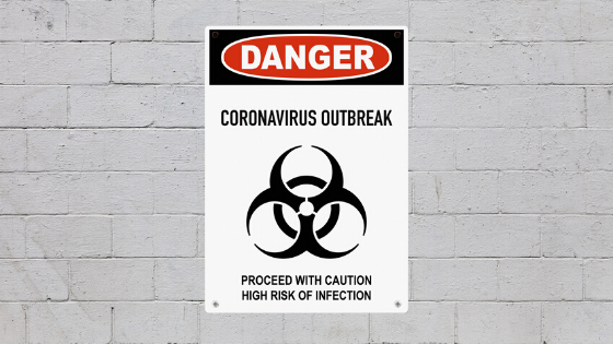 coronavirus outbreak danger sign